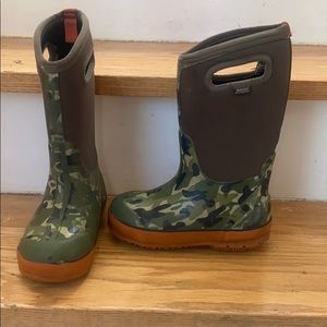 Green Camouflage Kids Boots